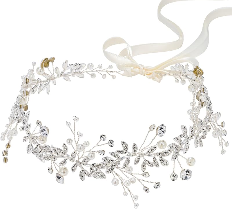 Crystal Bridal Headpiece & Pearl Hair Vine