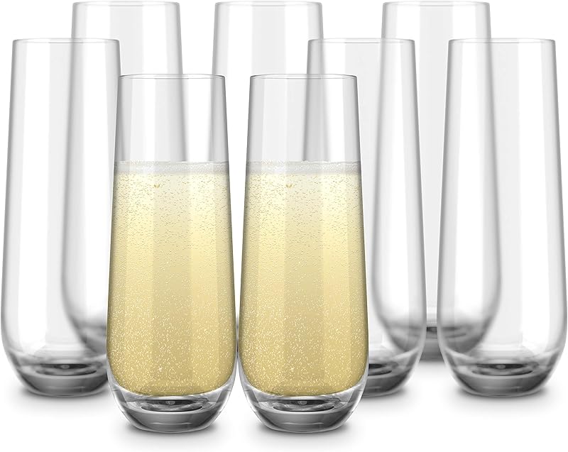 KooK Champagne Flutes Set of 8, 9.4oz