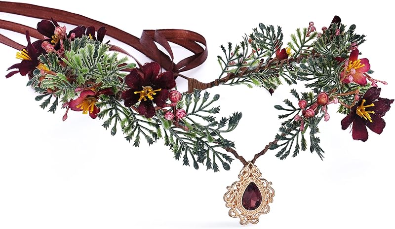 MOSTORY Elf Flower Crown, Woodland Fairy Headpiece