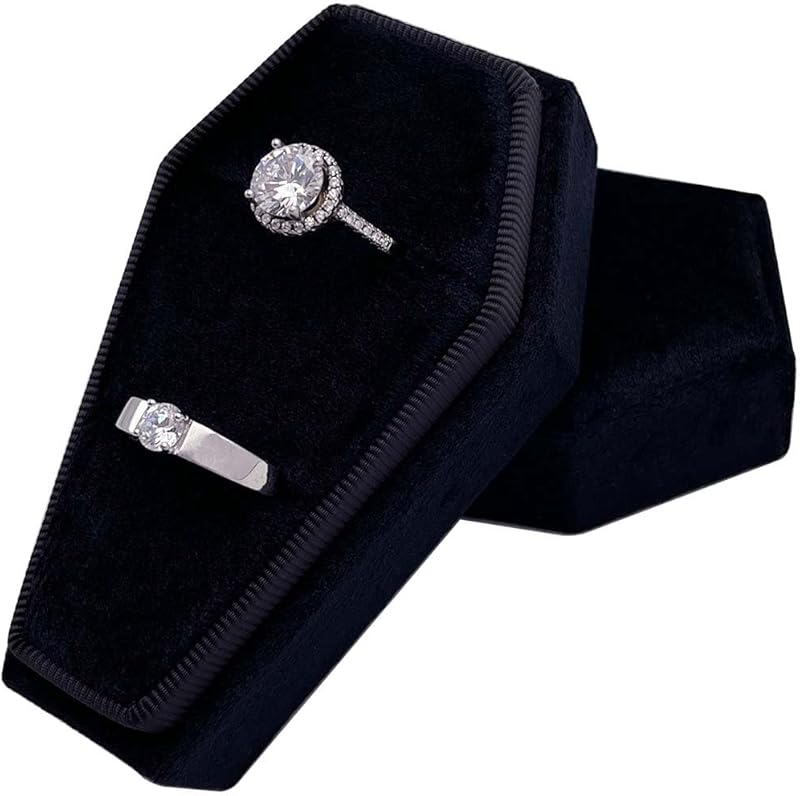 Gothic Coffin Ring Box, Premium Handmade Velvet