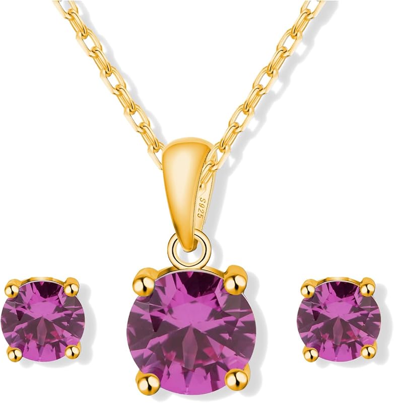 Birthstone Necklace & Earrings Set for Bridesmaids